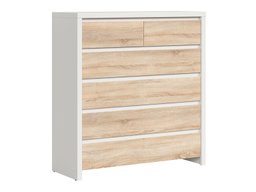 Commode Nolroma 126 (Blanc + Sonoma chêne)