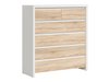 Commode Nolroma 126 (Blanc + Sonoma chêne)