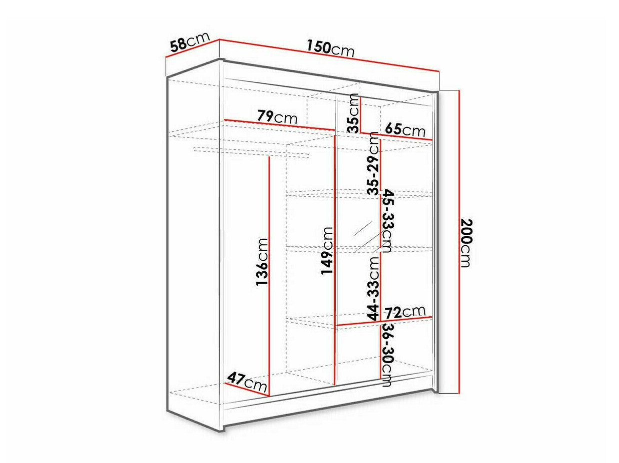 Armoire Closico Vastor I (Blanc + Chêne Artisan)