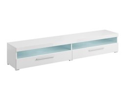 Meuble TV Torvire 111 (Blanc + Blanc brillant)