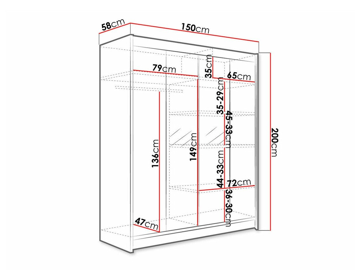 Armoire Closico Vastor II (Blanc + Chêne Artisan)
