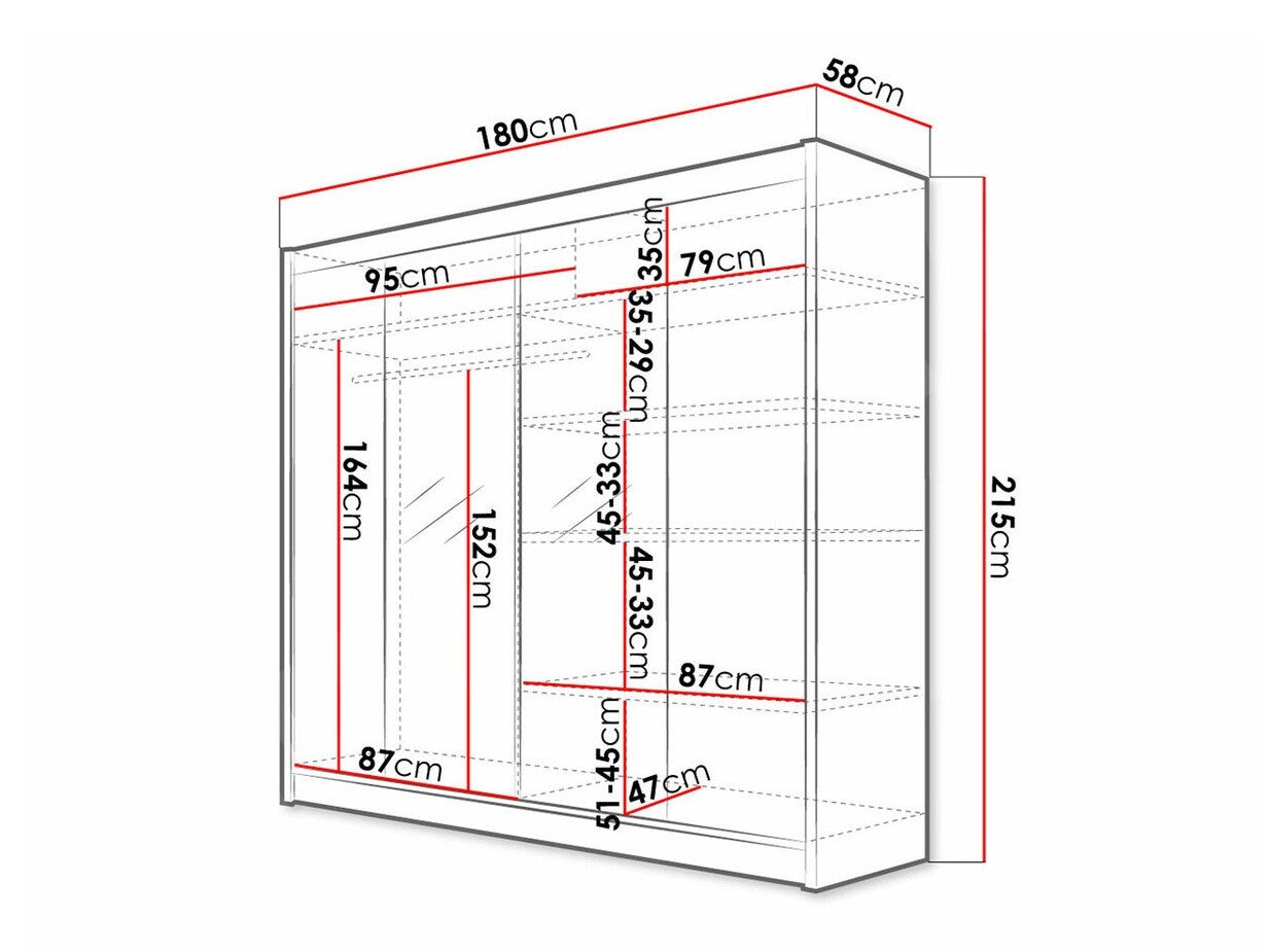 Armoire Closico 138 (Noir + Chêne Artisan)