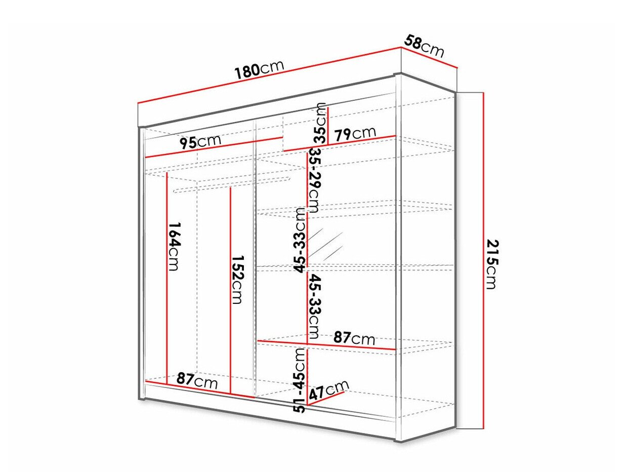 Armoire Closico Cavaris I (Blanc + Chêne Artisan)
