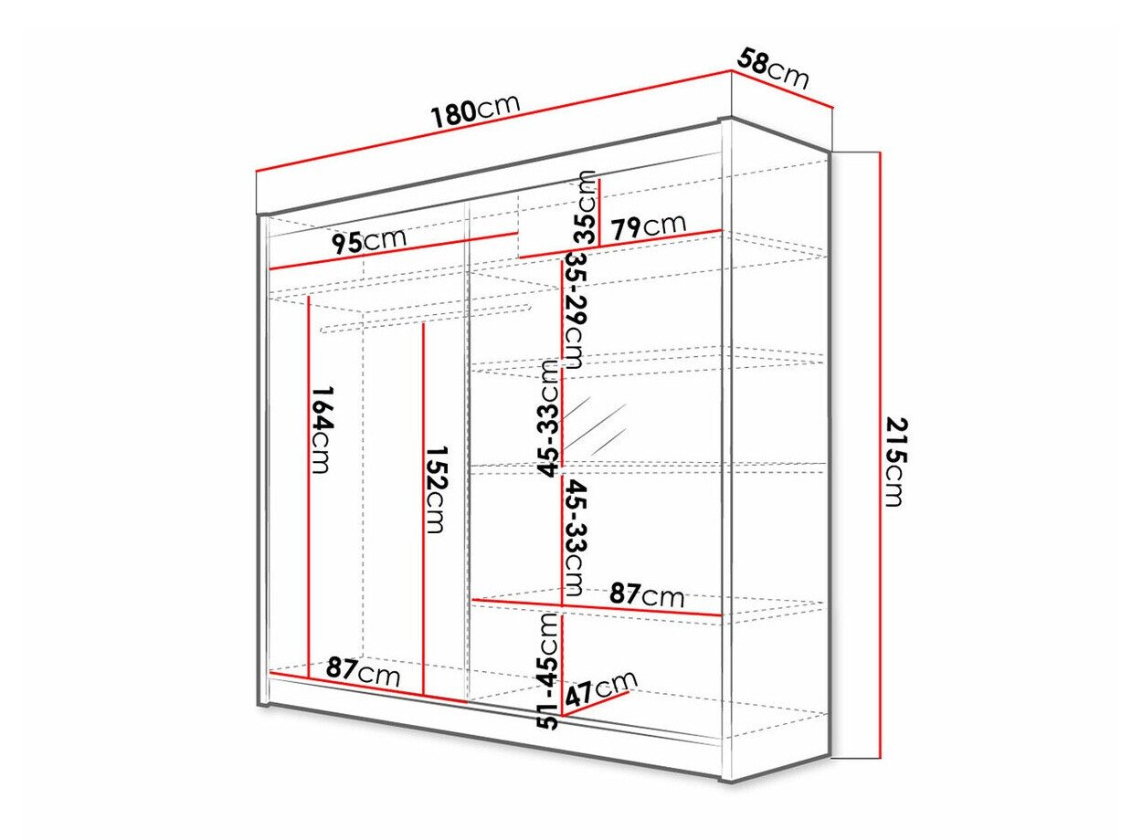 Armoire Closico Cavaris I (Noir + Chêne Artisan)
