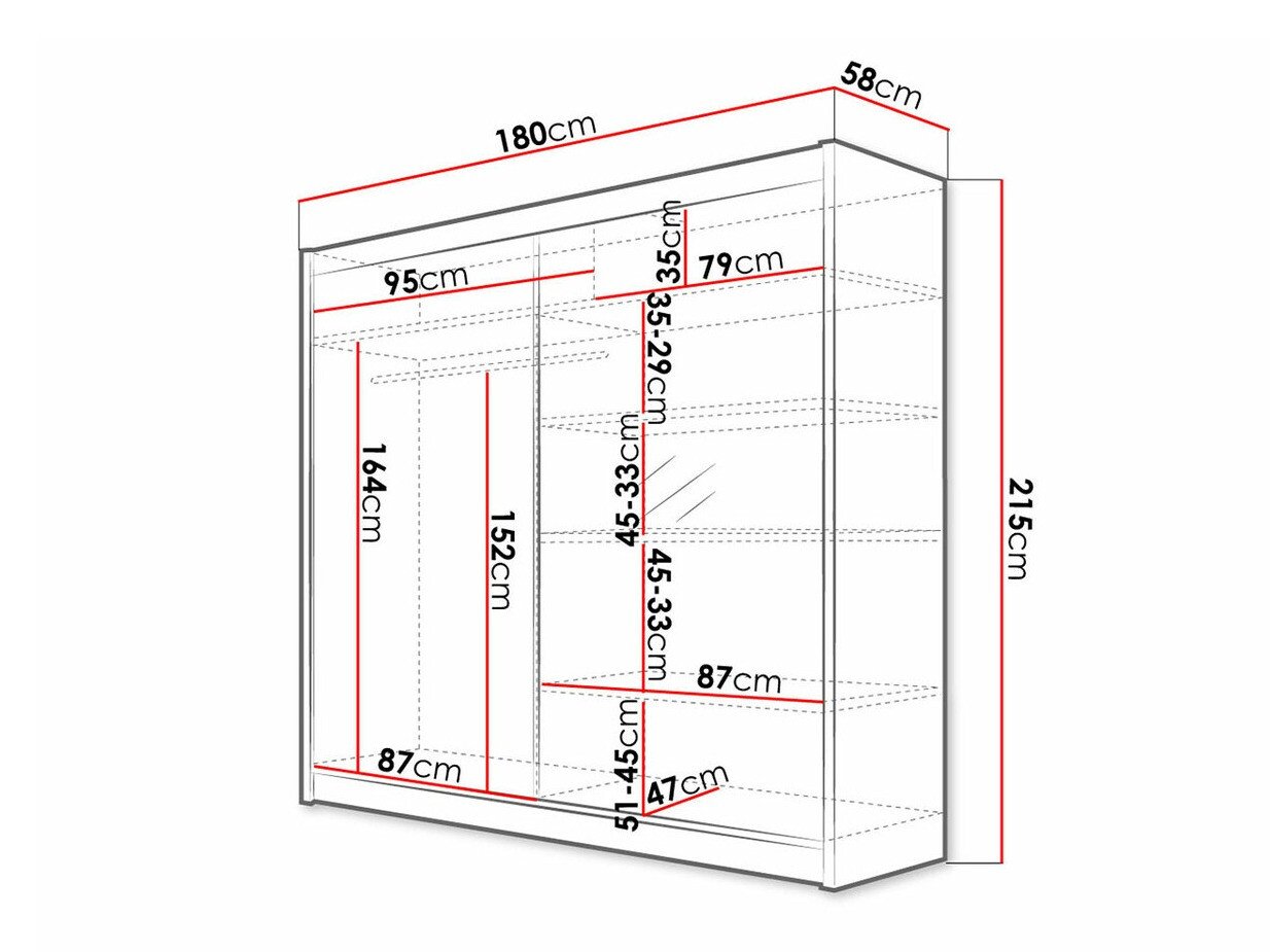 Armoire Closico Cavaris I (Noir + Chêne Artisan)