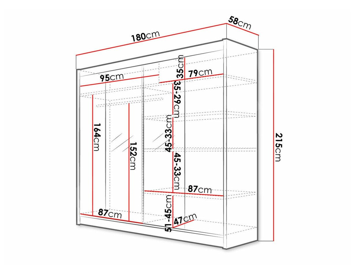 Armoire Closico Cavaris II (Blanc + Chêne Artisan)