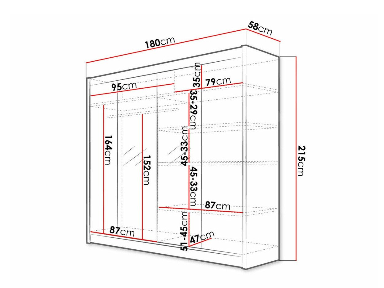 Armoire Closico Cavaris II (Noir + Chêne Artisan)
