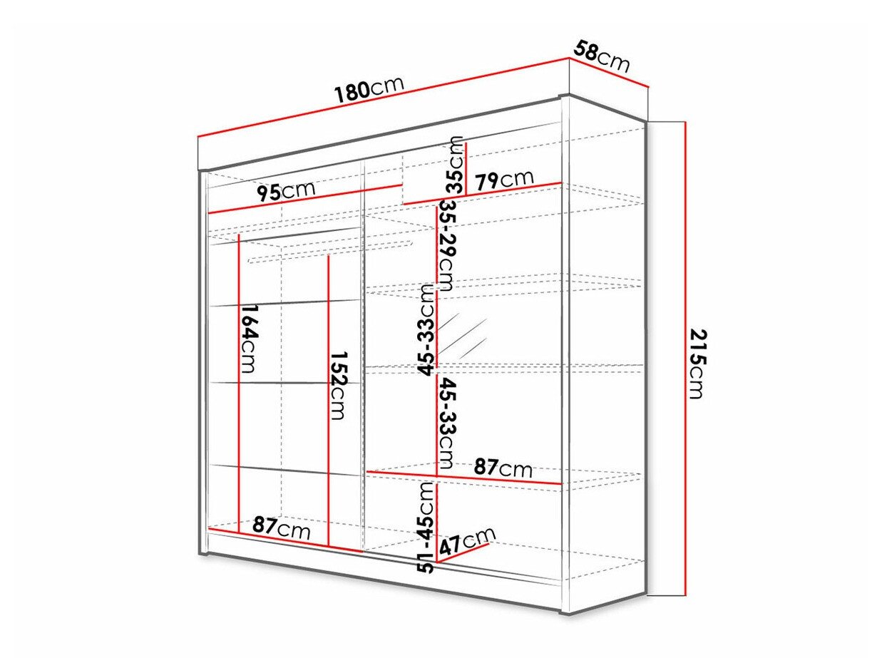 Armoire Closico Cavaris III (Blanc + Chêne Artisan)