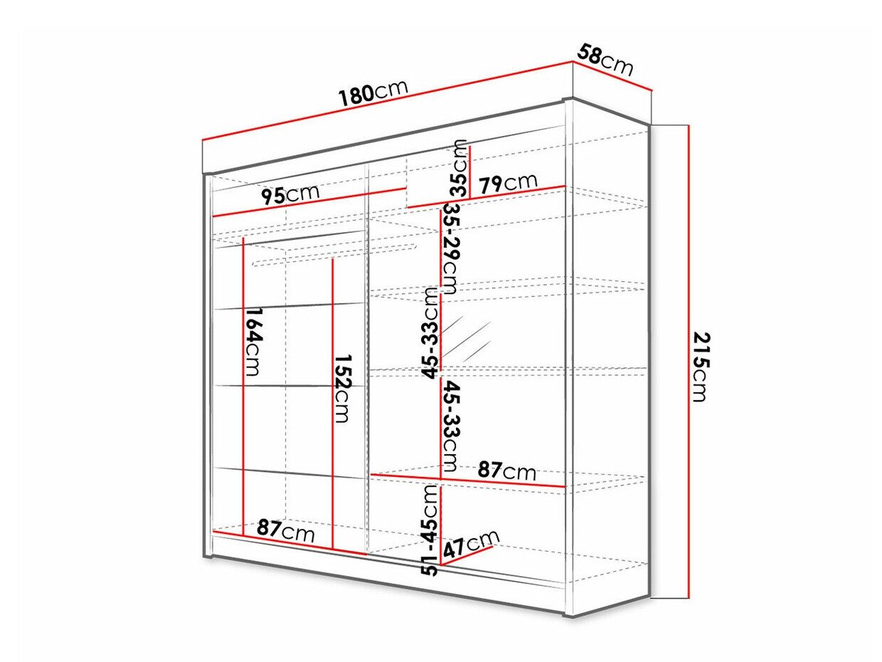Armoire Closico Cavaris III (Noir + Chêne Artisan)