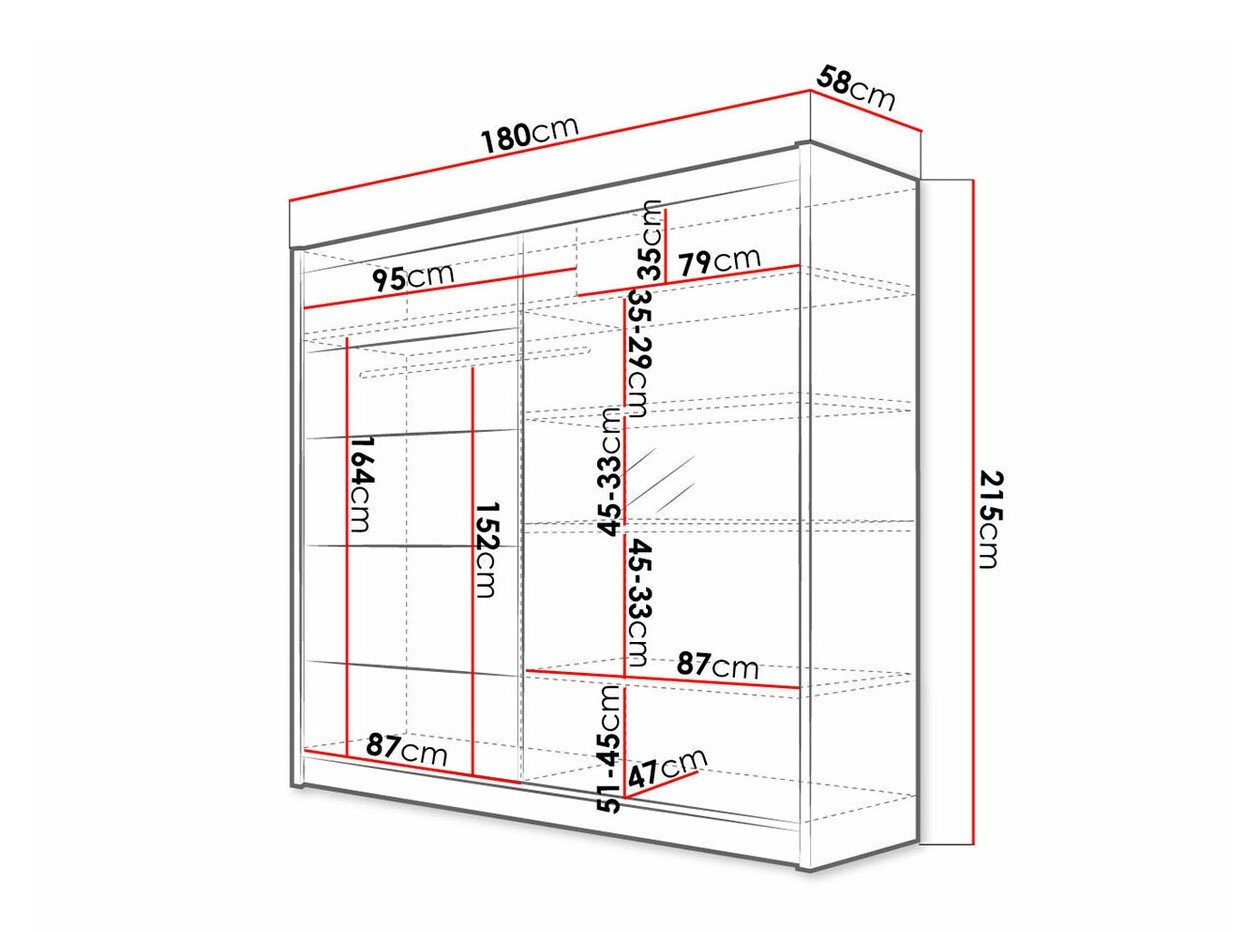 Armoire Closico Cavaris III (Noir + Chêne Artisan)