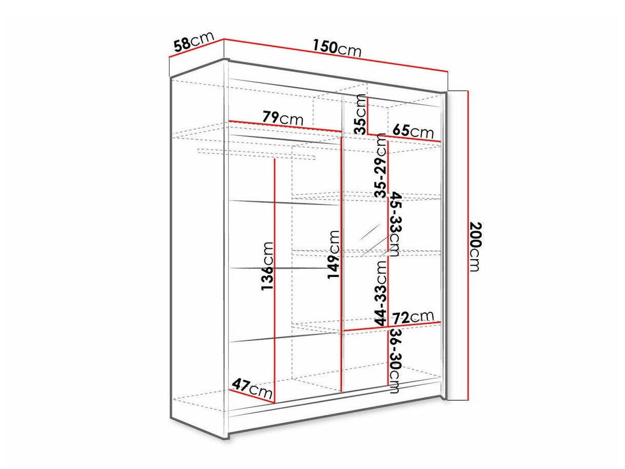 Armoire Closico Vastor III (Blanc + Chêne Artisan)