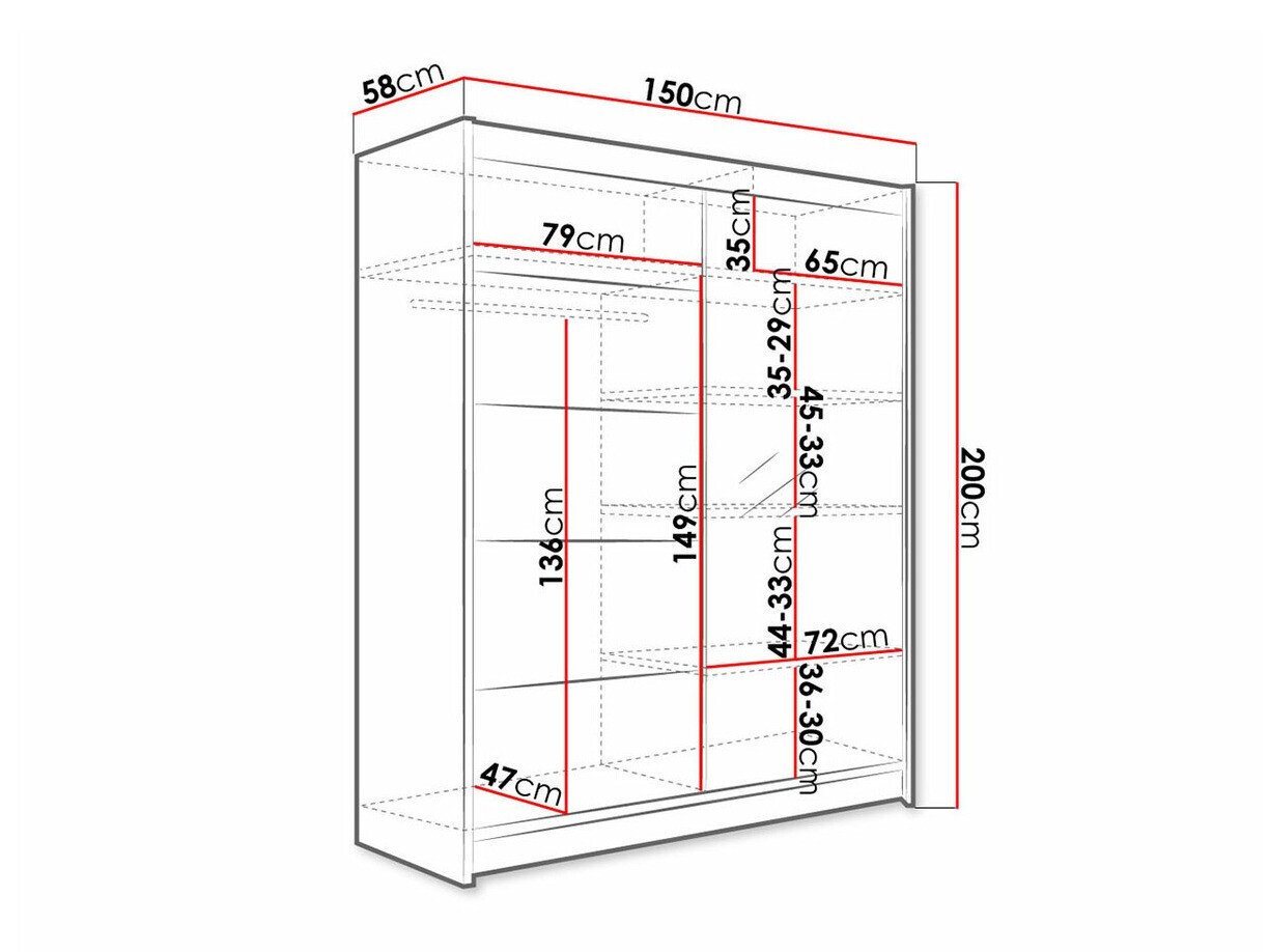 Armoire Closico Vastor III (Blanc + Chêne Artisan)