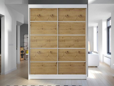 Armoire Closico Vastor IV (Blanc + Chêne Artisan)