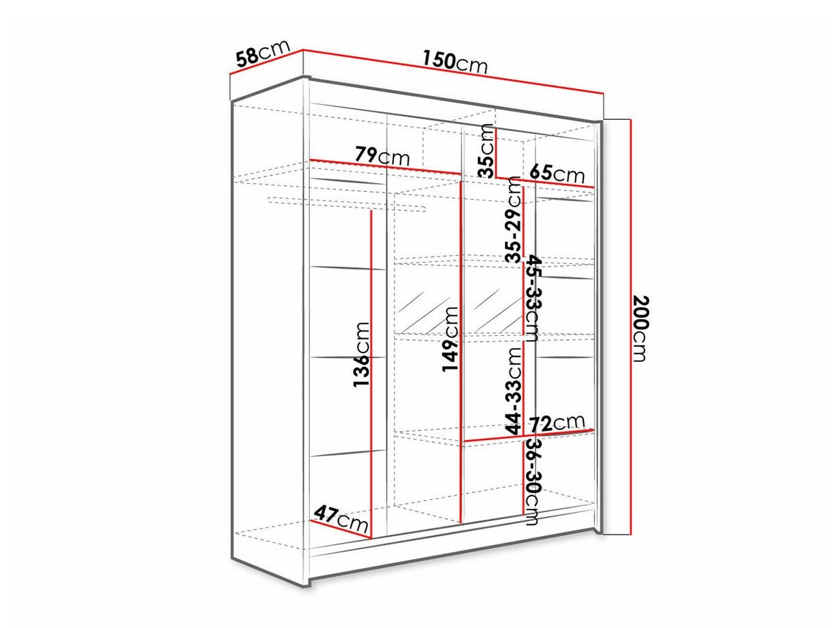 Armoire Closico Vastor V (Blanc + Chêne Artisan)