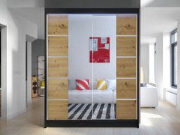 Armoire Closico Vastor V (Noir + Chêne Artisan)