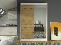 Armoire Closico 147 (Blanc + Chêne Artisan)