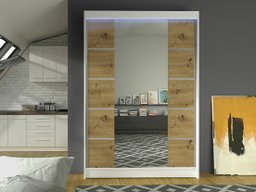 Armoire Closico 151 (Blanc + Chêne Artisan)