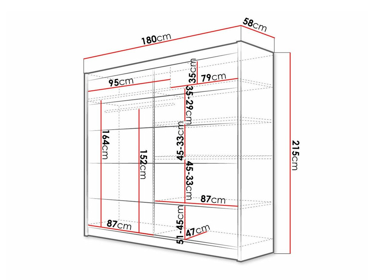 Armoire Closico 153 (Blanc + Chêne Artisan)