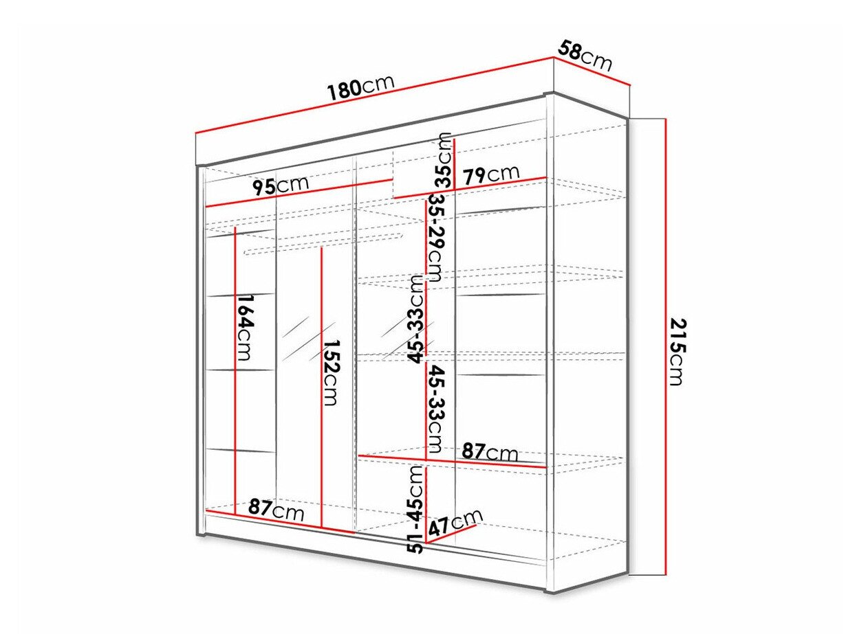 Armoire Closico 154 (Blanc + Chêne Artisan)