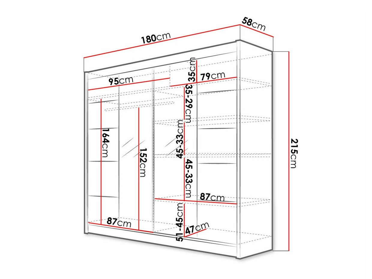 Armoire Closico 154 (Blanc + Chêne Artisan)