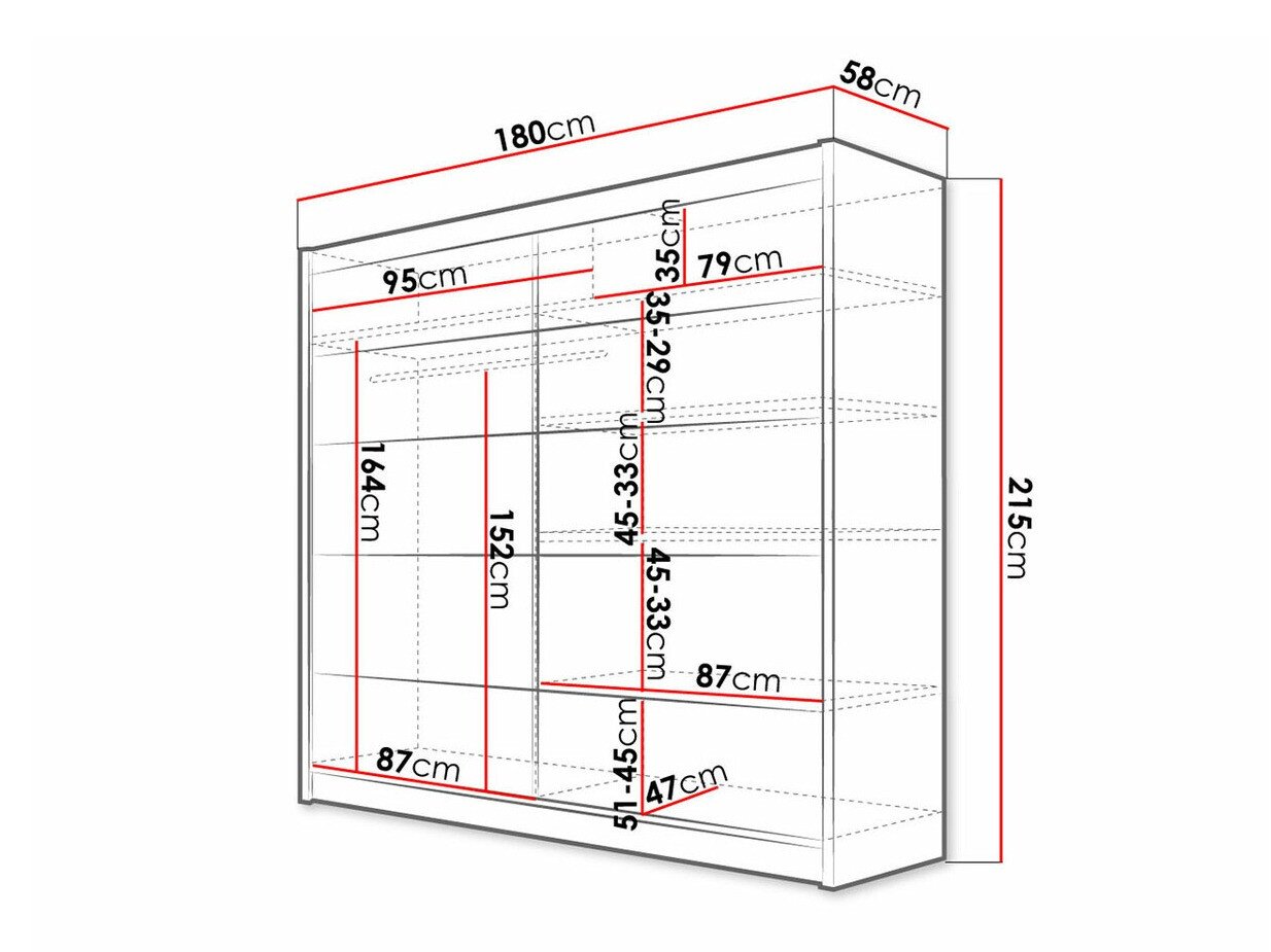 Armoire Closico Cavaris IV (Blanc + Chêne Artisan)