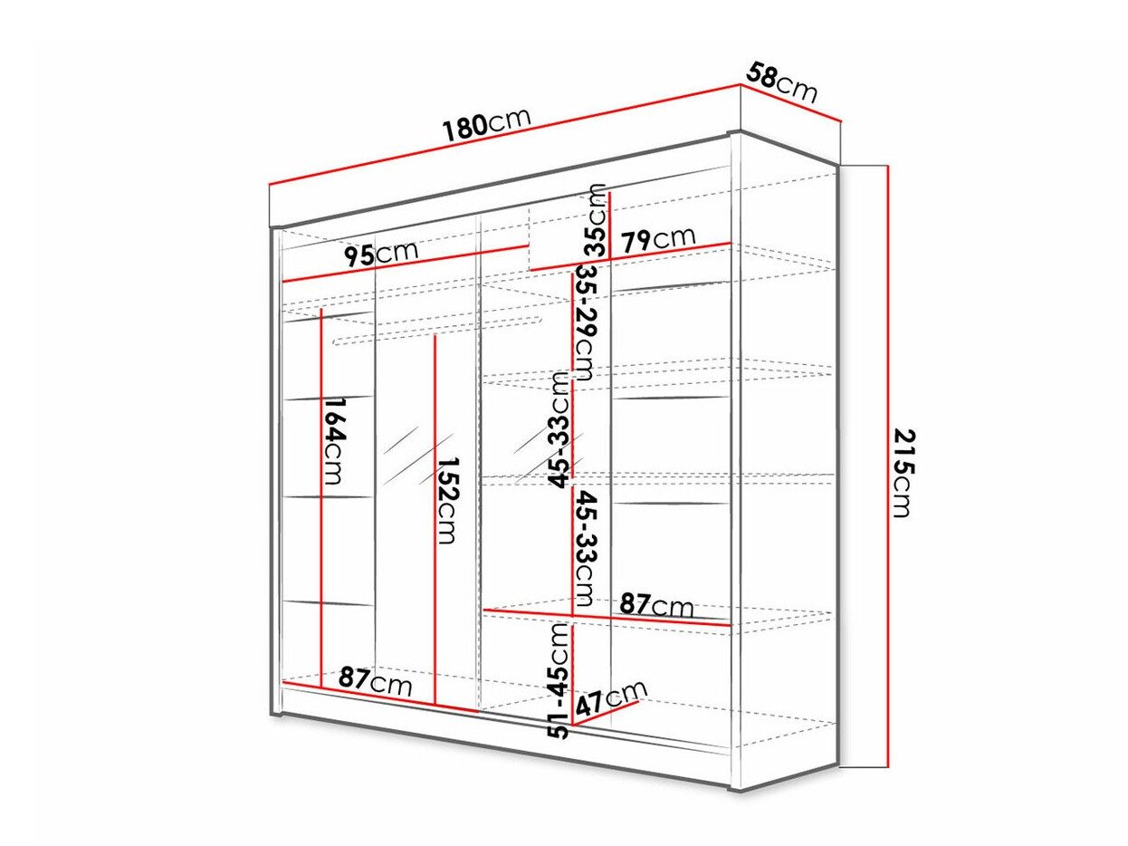 Armoire Closico Cavaris V (Noir + Chêne Artisan)
