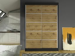 Armoire Closico Salvor IV (Noir + Chêne Artisan)