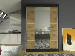 Armoire Closico Salvor V (Noir + Chêne Artisan)