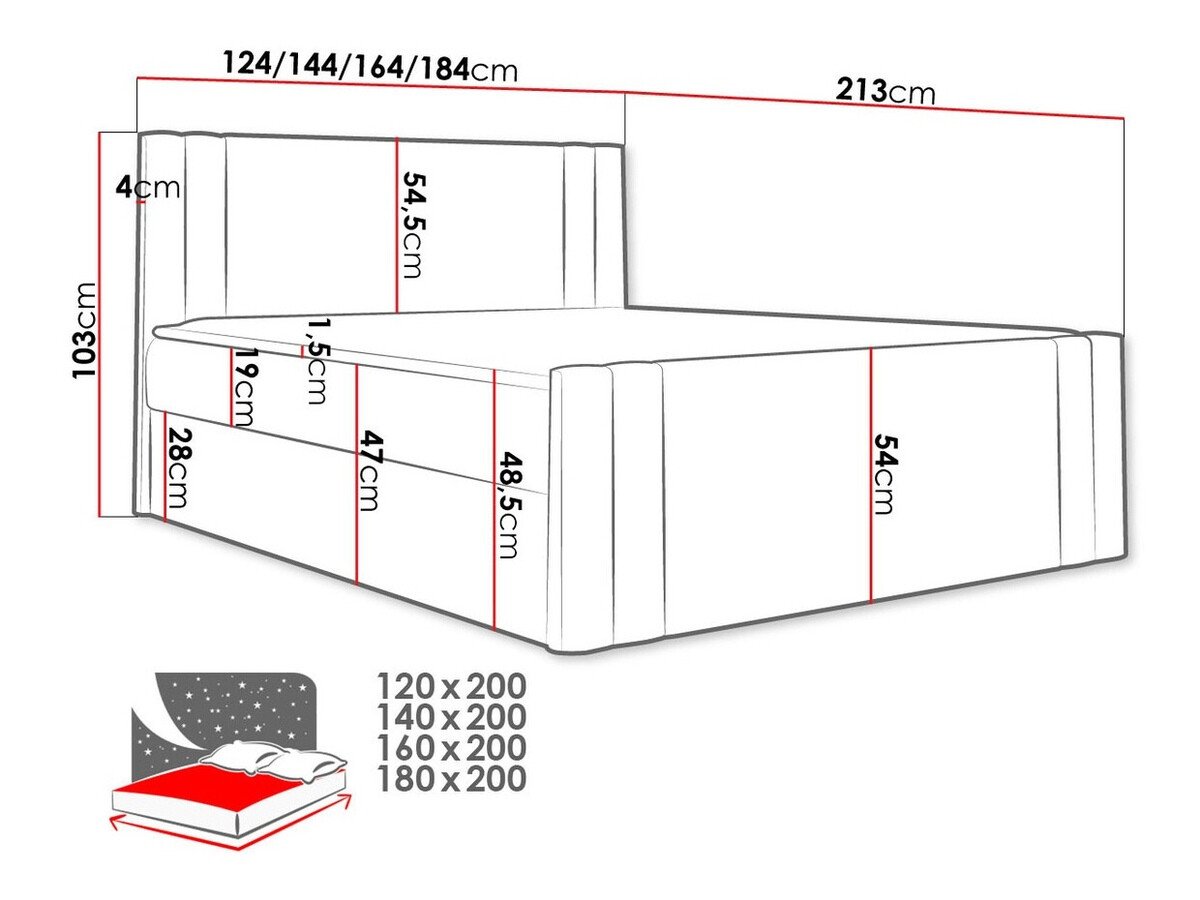 Lit boxspring Mel (Amor Velvet 4311)