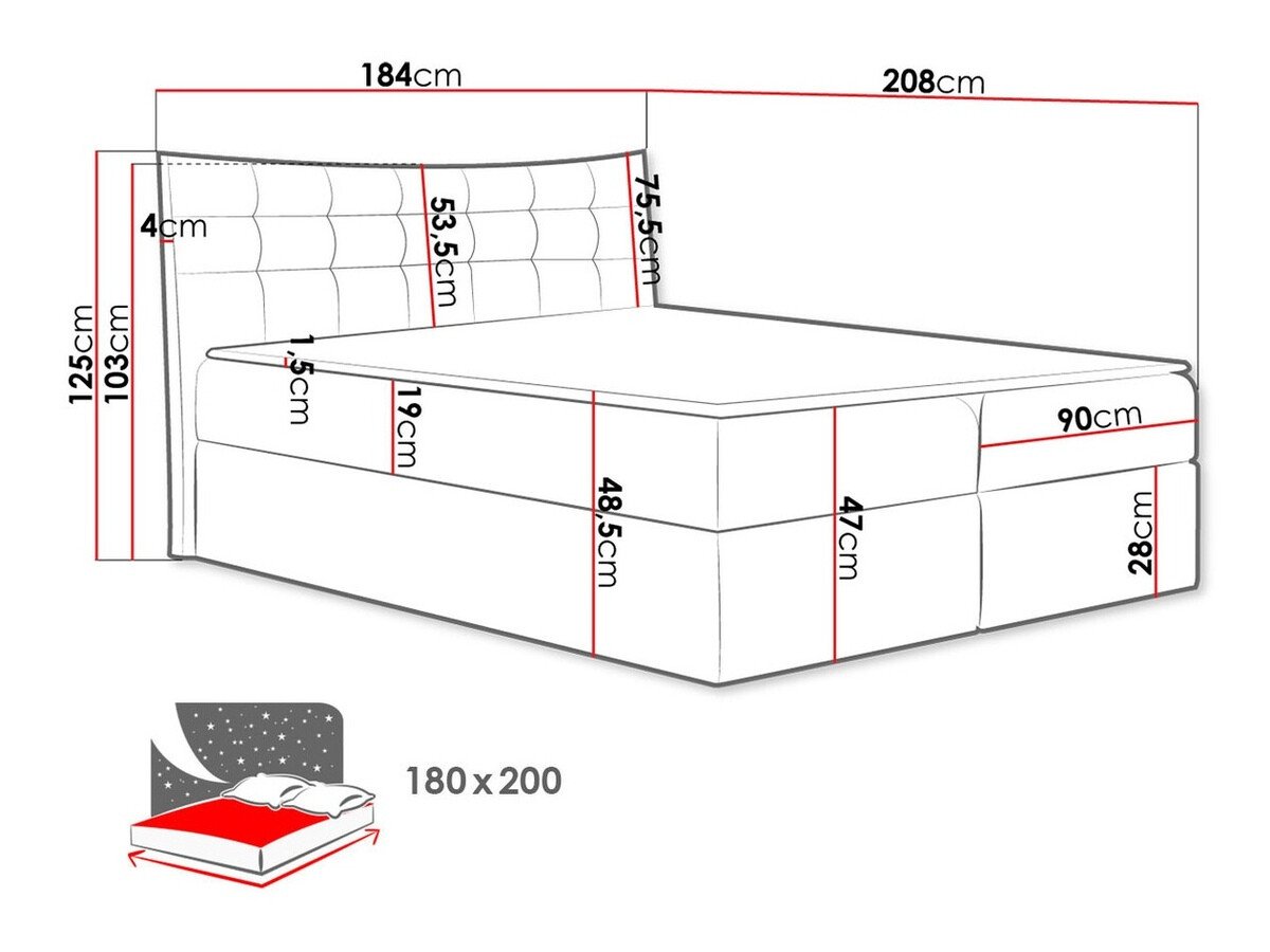 Lit boxspring Insula (Fuego 170)