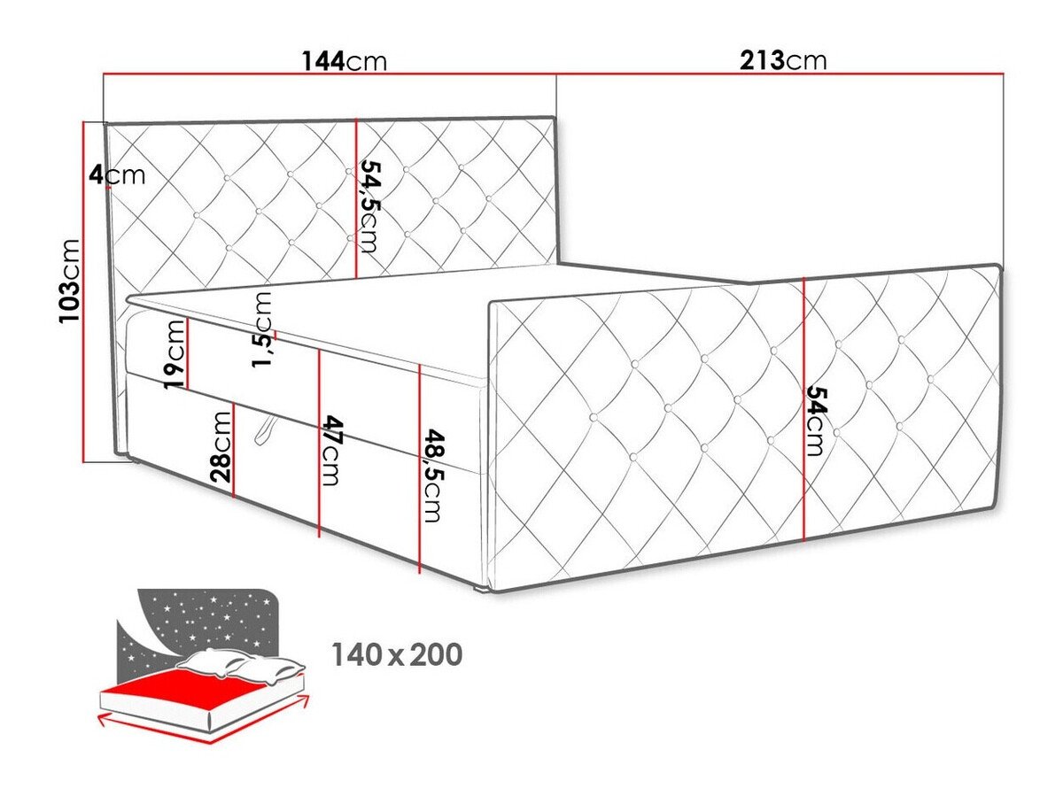 Lit boxspring Carmen (Amor Velvet 4321)