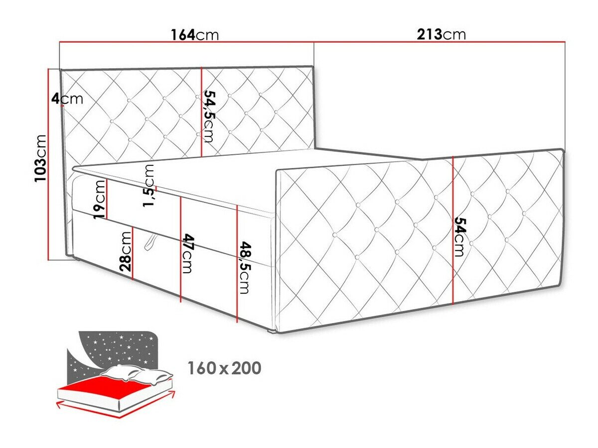 Lit boxspring Carmen (Amor Velvet 4321)
