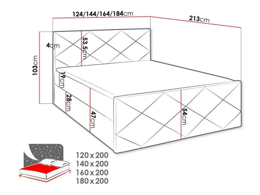 Lit boxspring Mons (Kameleon 37)