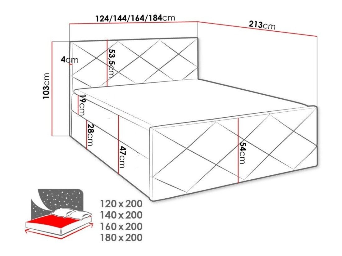 Lit boxspring Mons (Muna 05)