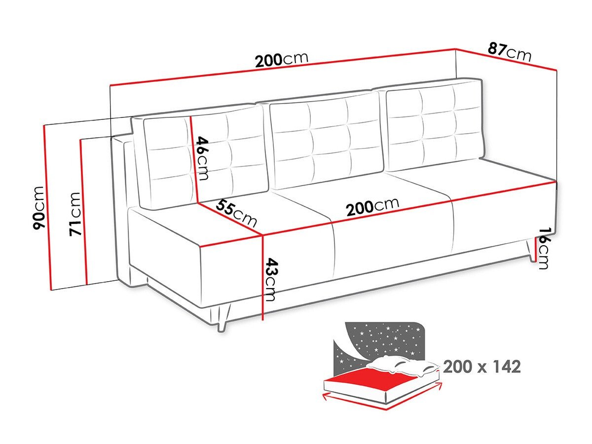 Canapé convertible Columbus 140