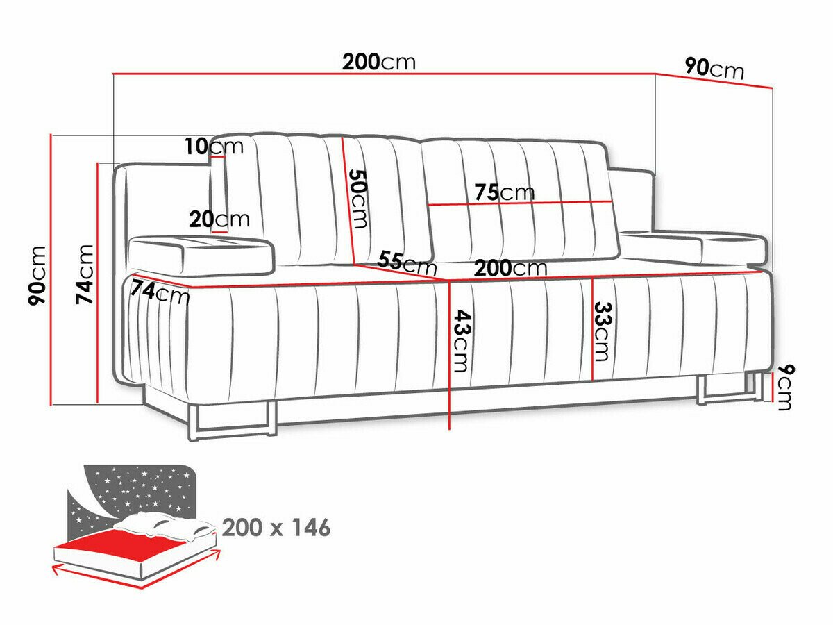 Canapé convertible Columbus 152 (Lux 11)