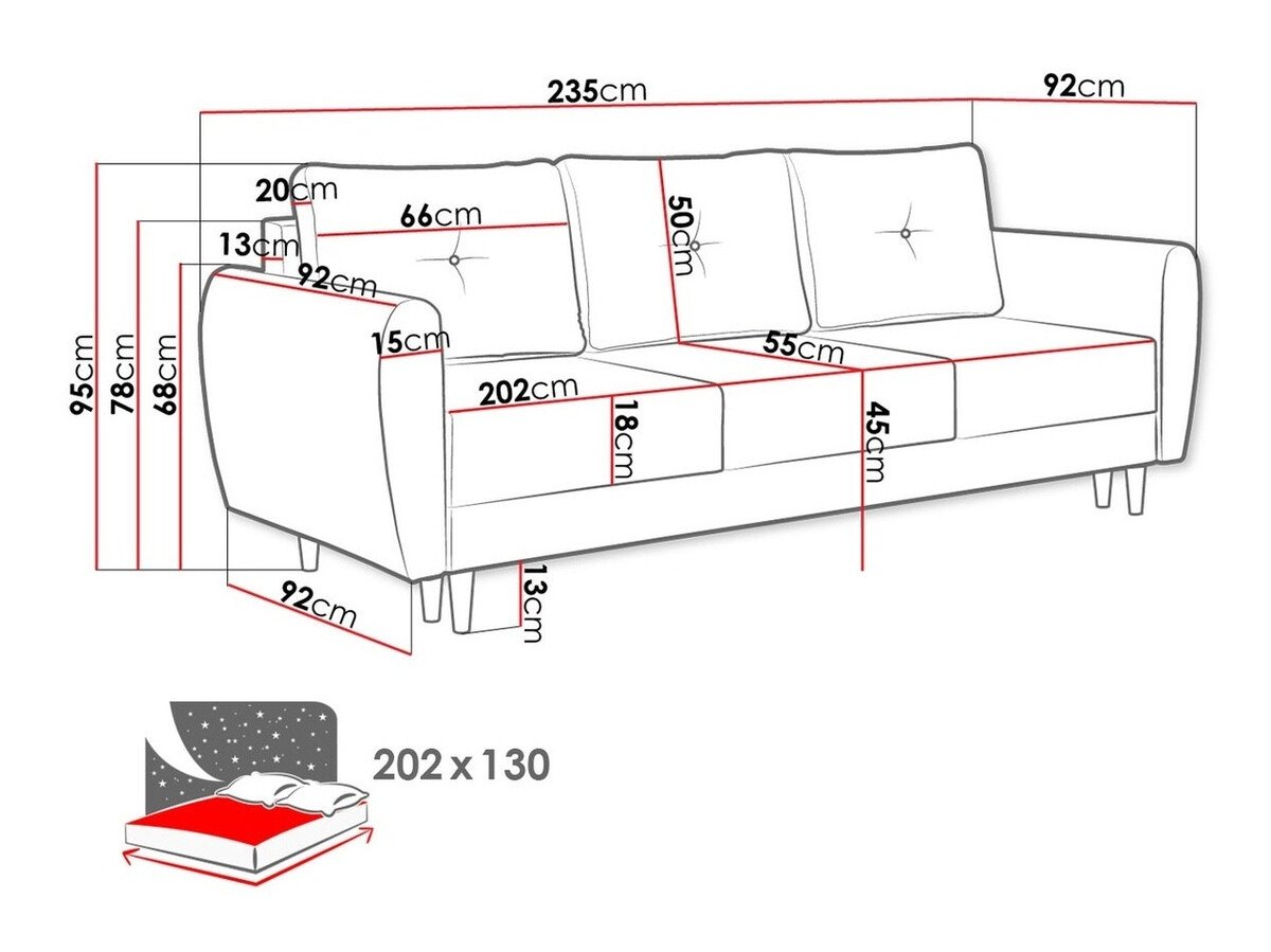 Canapé convertible Muncie 102 (Magic Velvet 2216)