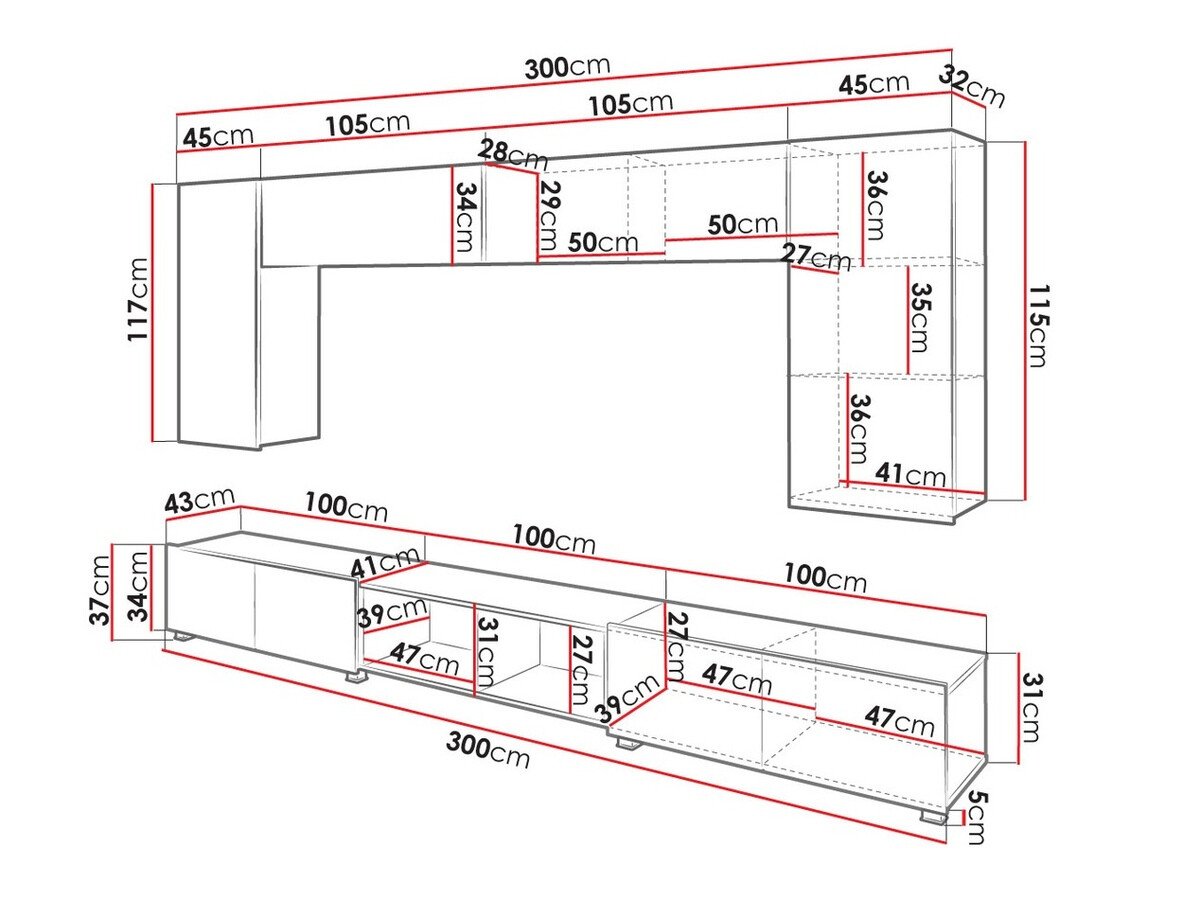 Ensemble de salon Remus XXIII (Noir + Noir brillant + Chêne Artisan)