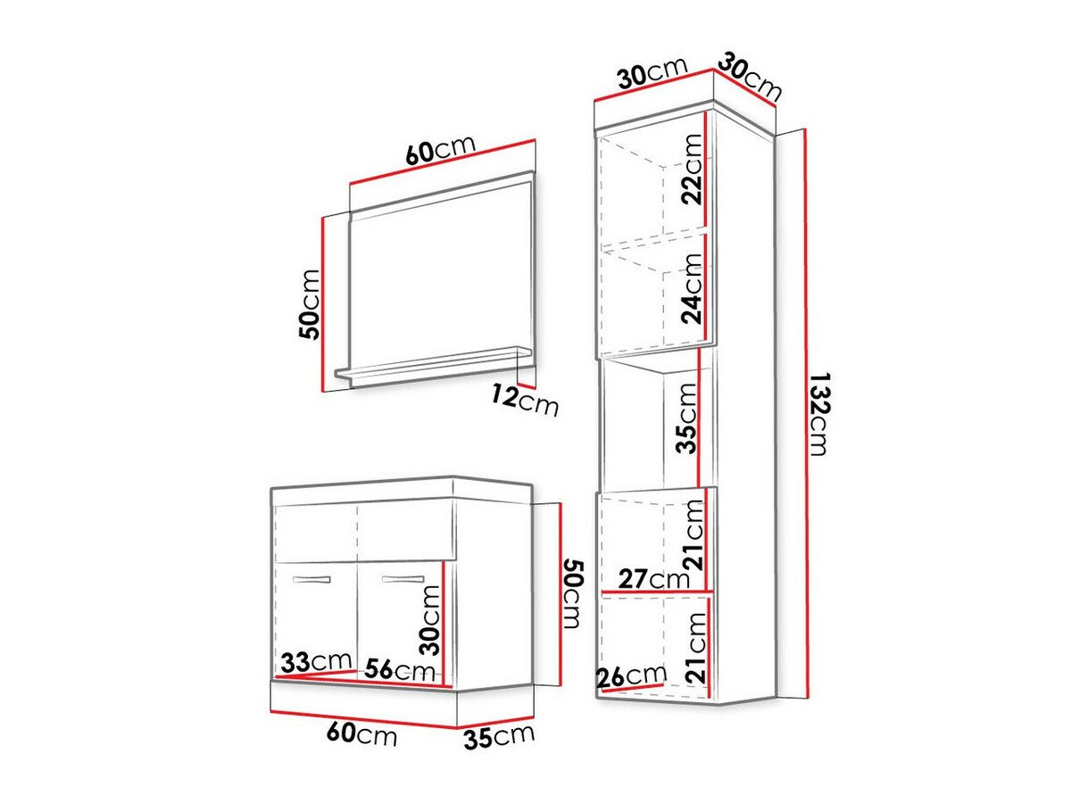 Ensemble de salle de bain Sarasota 122 (Noix)