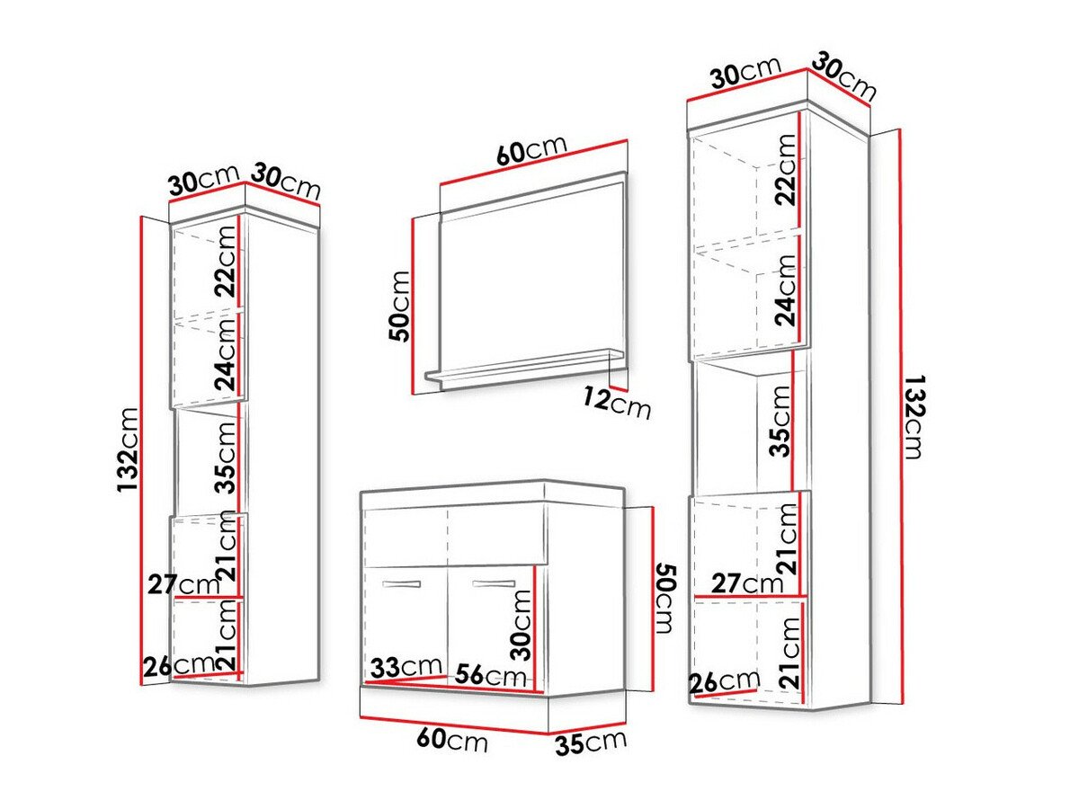 Ensemble de salle de bain Sarasota 123 (Noix)