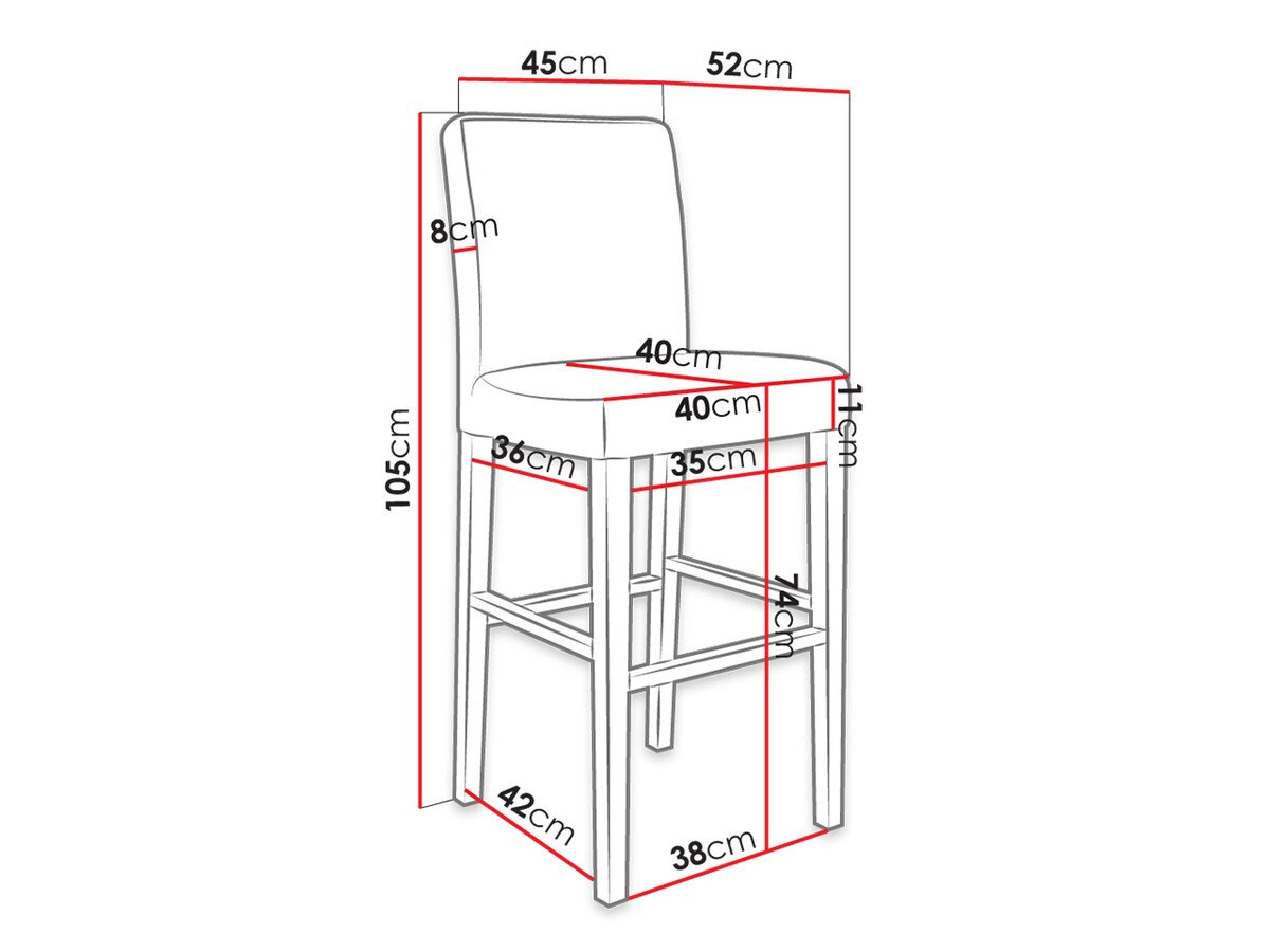 Chaise de bar Racine 103 (Noir + Magic Velvet 2225)