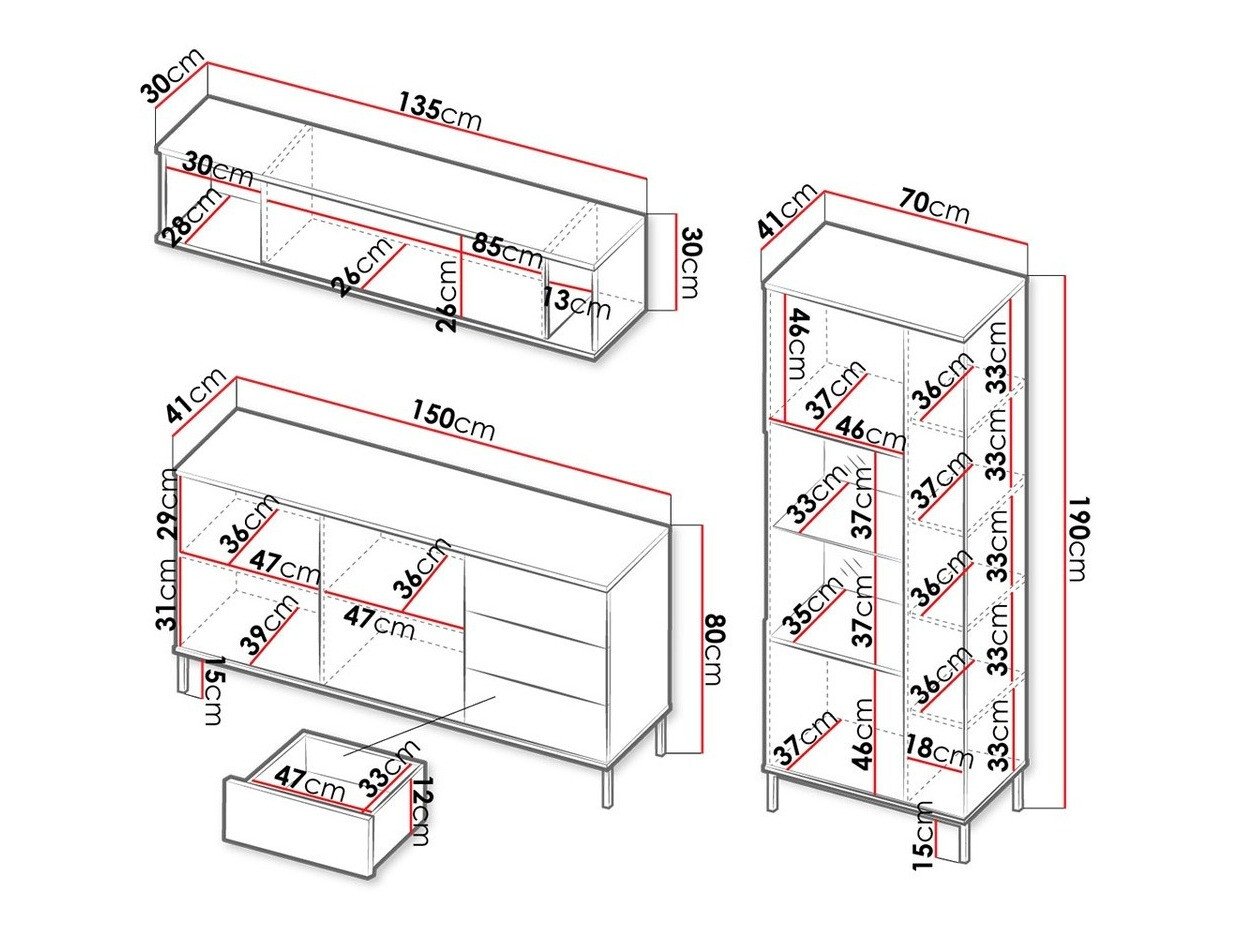 Ensemble de salon Lomsore 110 (Blanc)