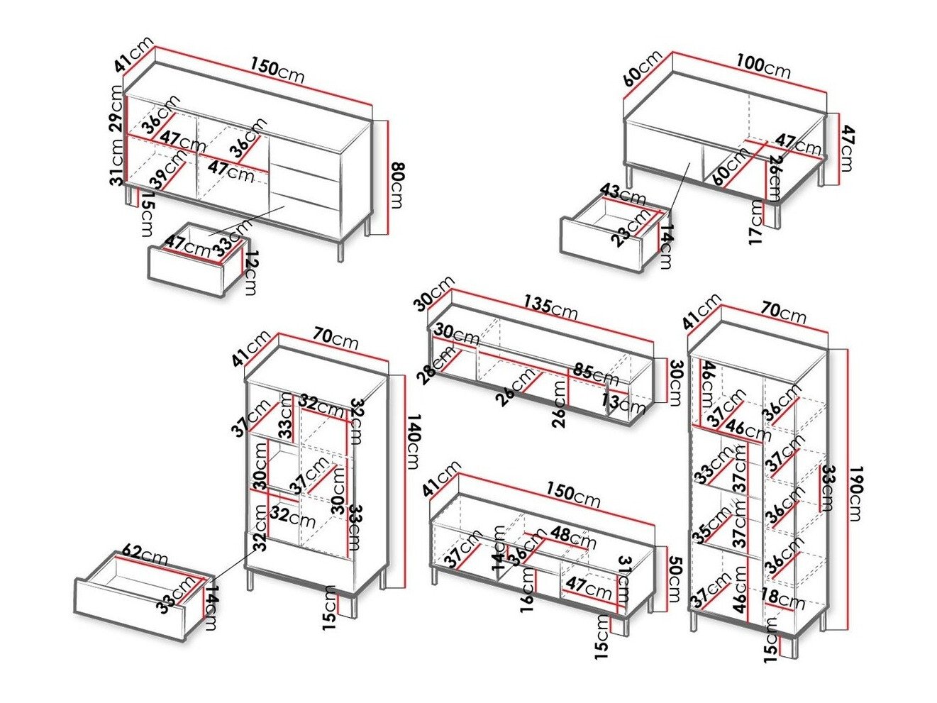 Ensemble de salon Lomsore 107 (Blanc)