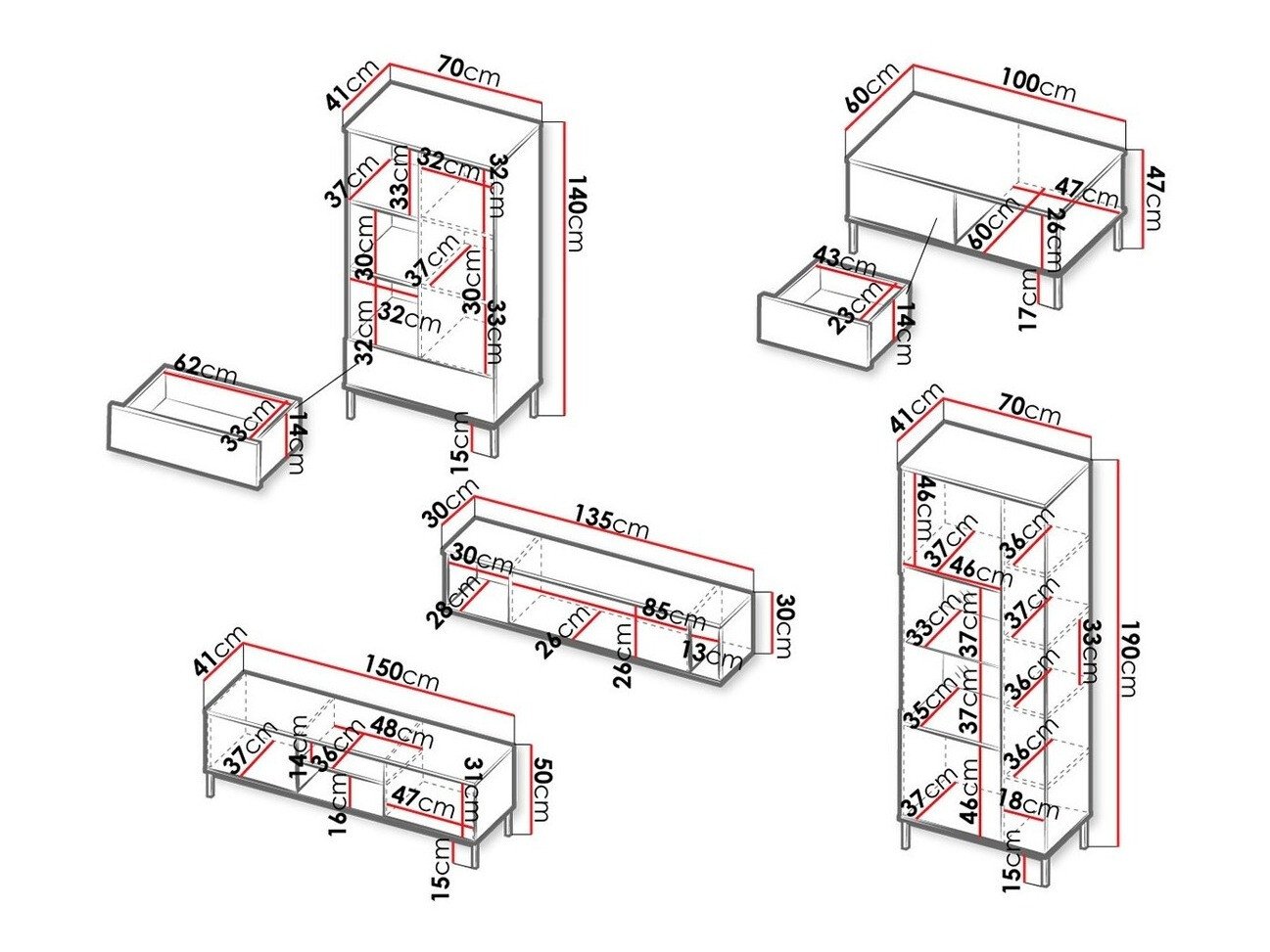 Ensemble de salon Lomsore 108 (Blanc)