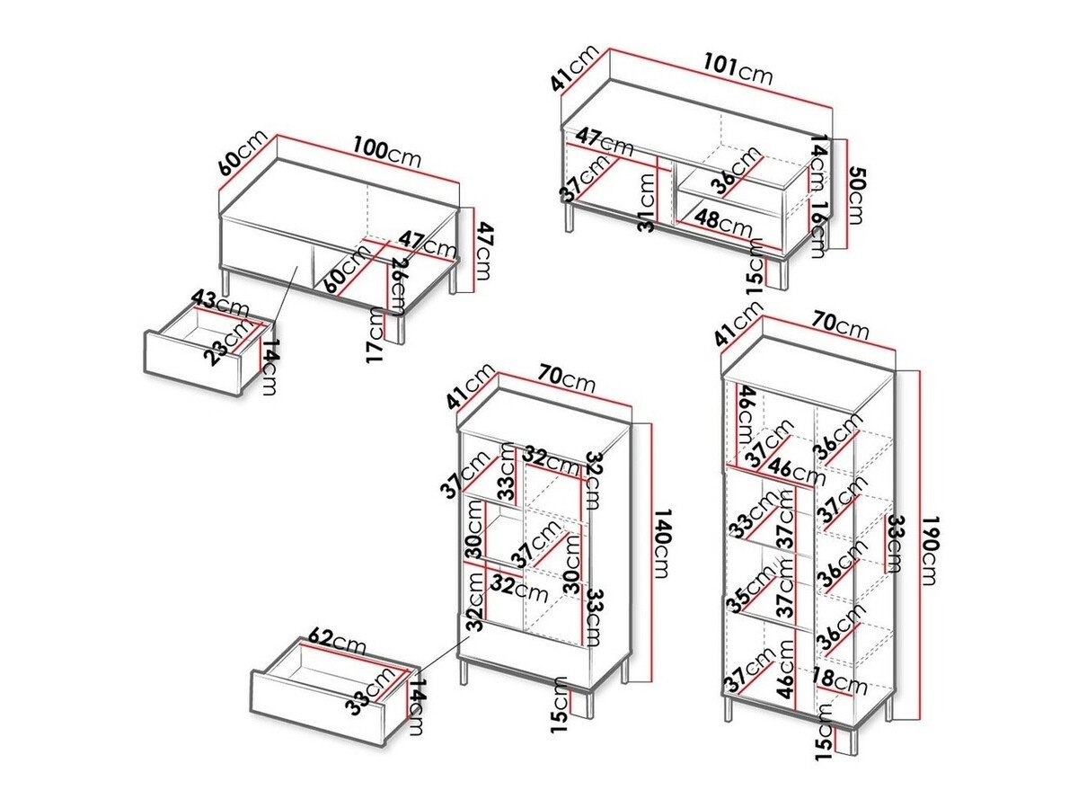 Ensemble de salon Lomsore 109 (Clair bois)
