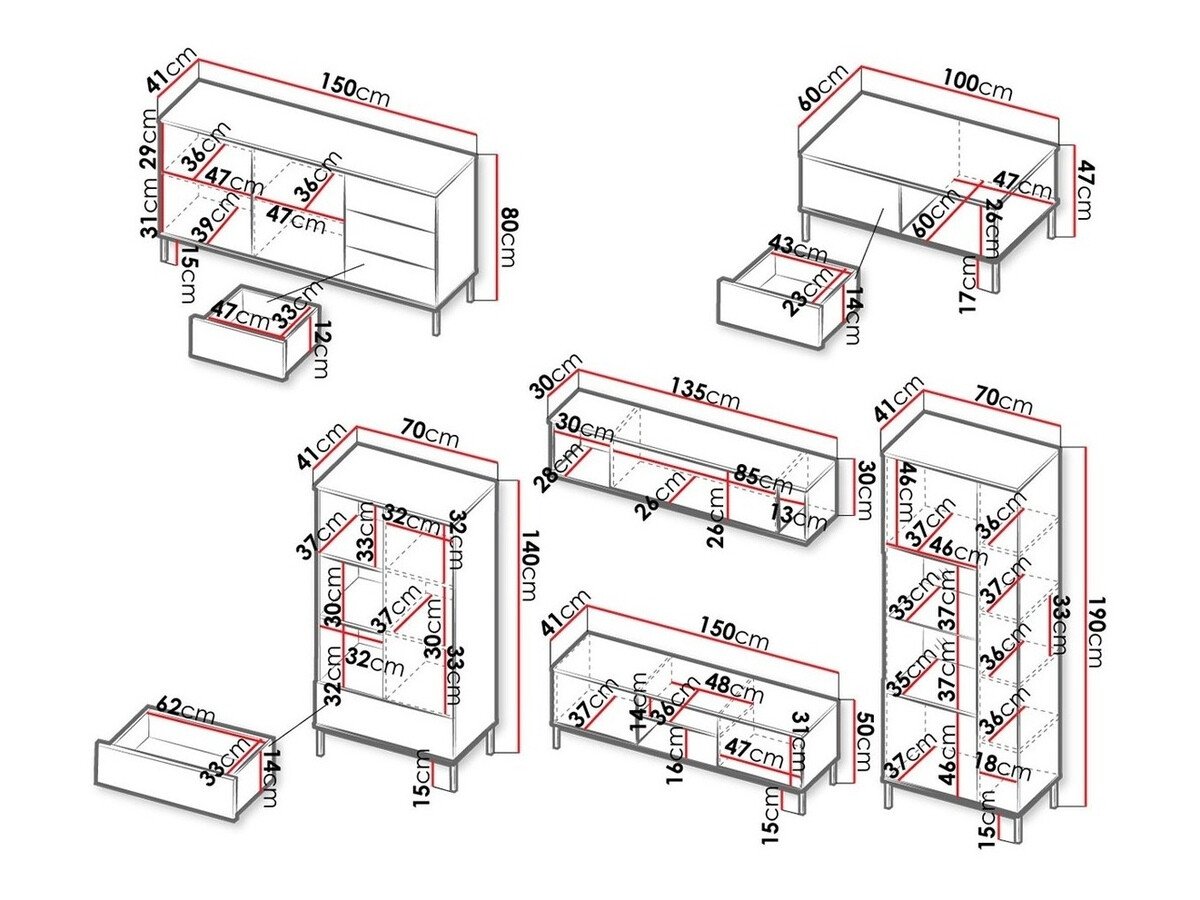 Ensemble de salon Lomsore 107 (Clair bois)
