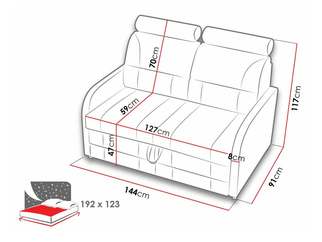 Canapé convertible Kingsport 109