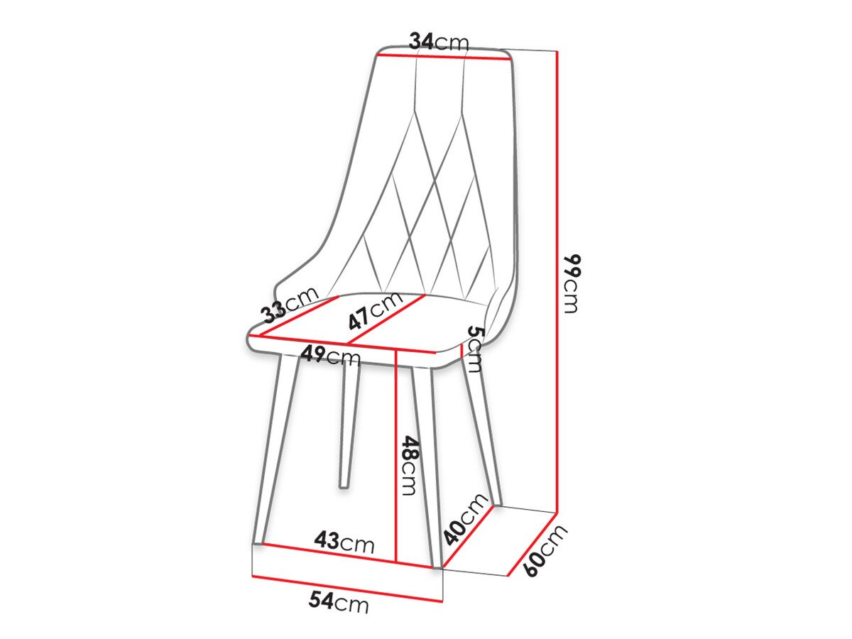 Chaise Racine 112 (Noir + Magic Velvet 2225)