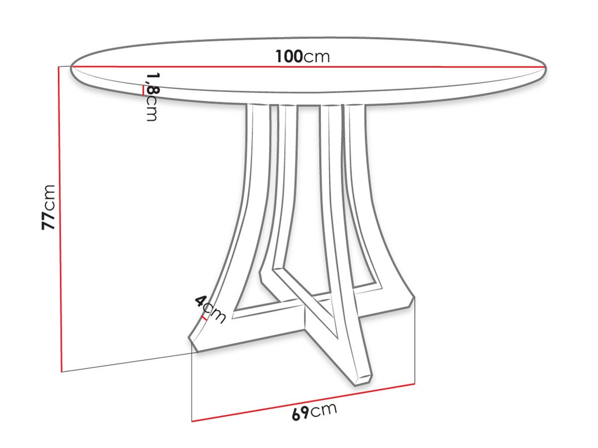 Table Racine 120 (Noir)