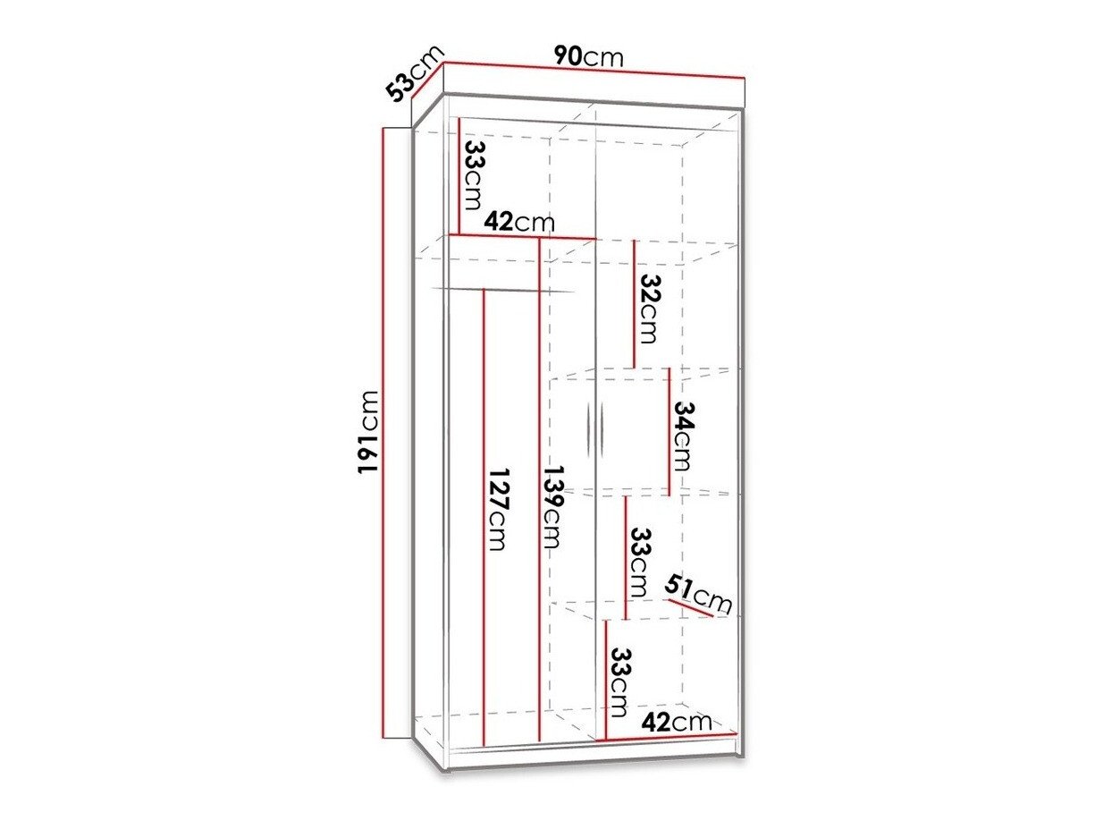 Armoire Novduni 100 (Sonoma chêne)